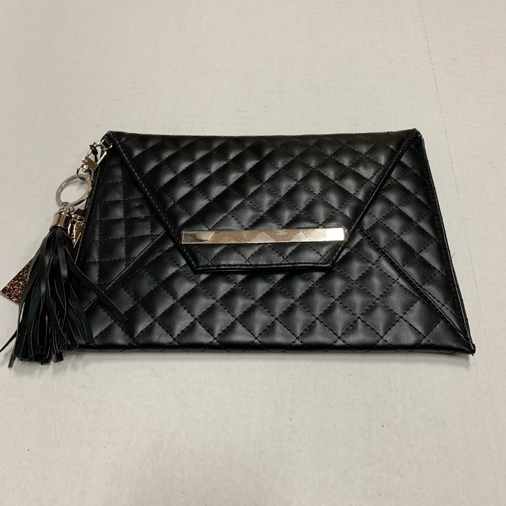 Faux black quilted bag